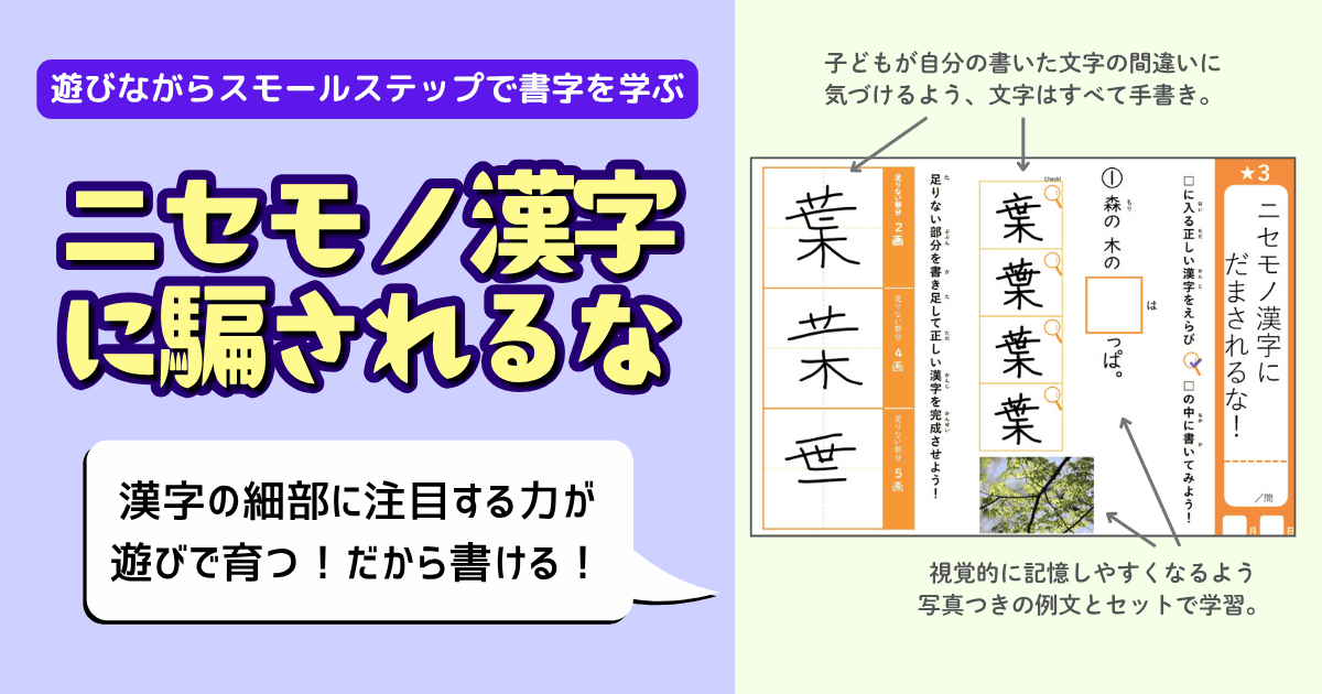 ?【国語】ニセモノ漢字にだまされるな｜漢字の細部に注目する力が遊び 