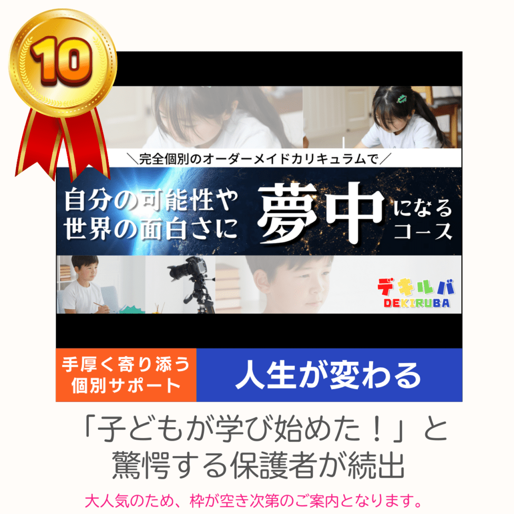 LD(学習障害/限局性学習症)、ADHD(注意欠陥多動性障害)、ASD(自閉症スペクトラム)、DCD(発達性協調運動障害)といった神経発達症(発達障害)や不登校児童の学習支援及び保護者へのピアサポートを目的としたコミュニティ「デキルバ」の利用者特典⑩個別学習支援の画像。
