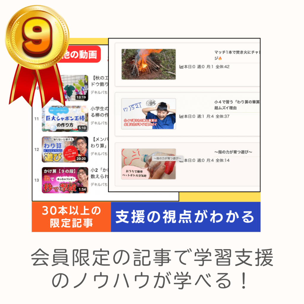 LD(学習障害/限局性学習症)、ADHD(注意欠陥多動性障害)、ASD(自閉症スペクトラム)、DCD(発達性協調運動障害)といった神経発達症(発達障害)や不登校児童の学習支援及び保護者へのピアサポートを目的としたコミュニティ「デキルバ」の利用者特典⑨限定記事の画像。